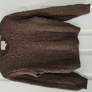 J. Crew Brown Cable Knit Sweater